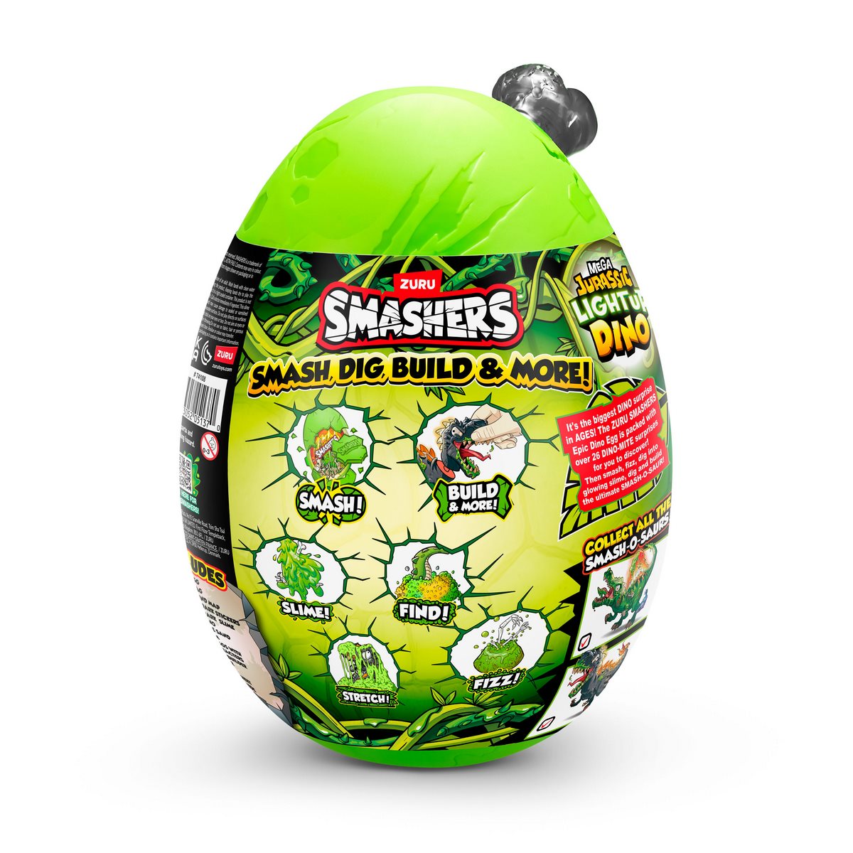Mega Huevo Smashers Jurassic Con Luces - Negro