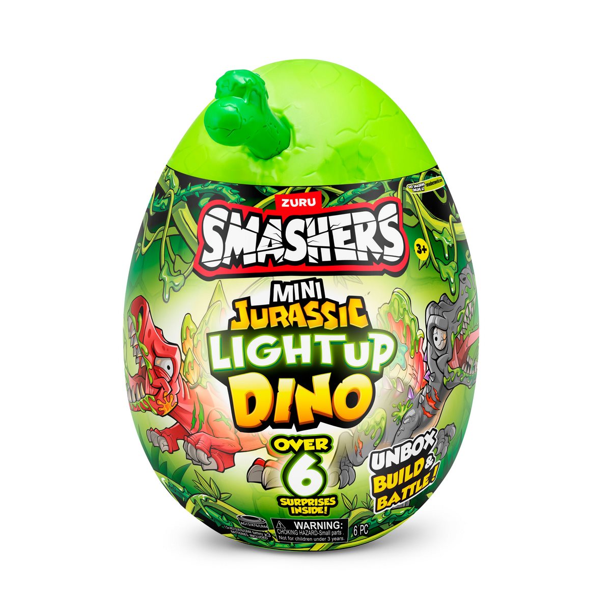 Mini Huevo Smashers Jurassic Con Luces - Verde