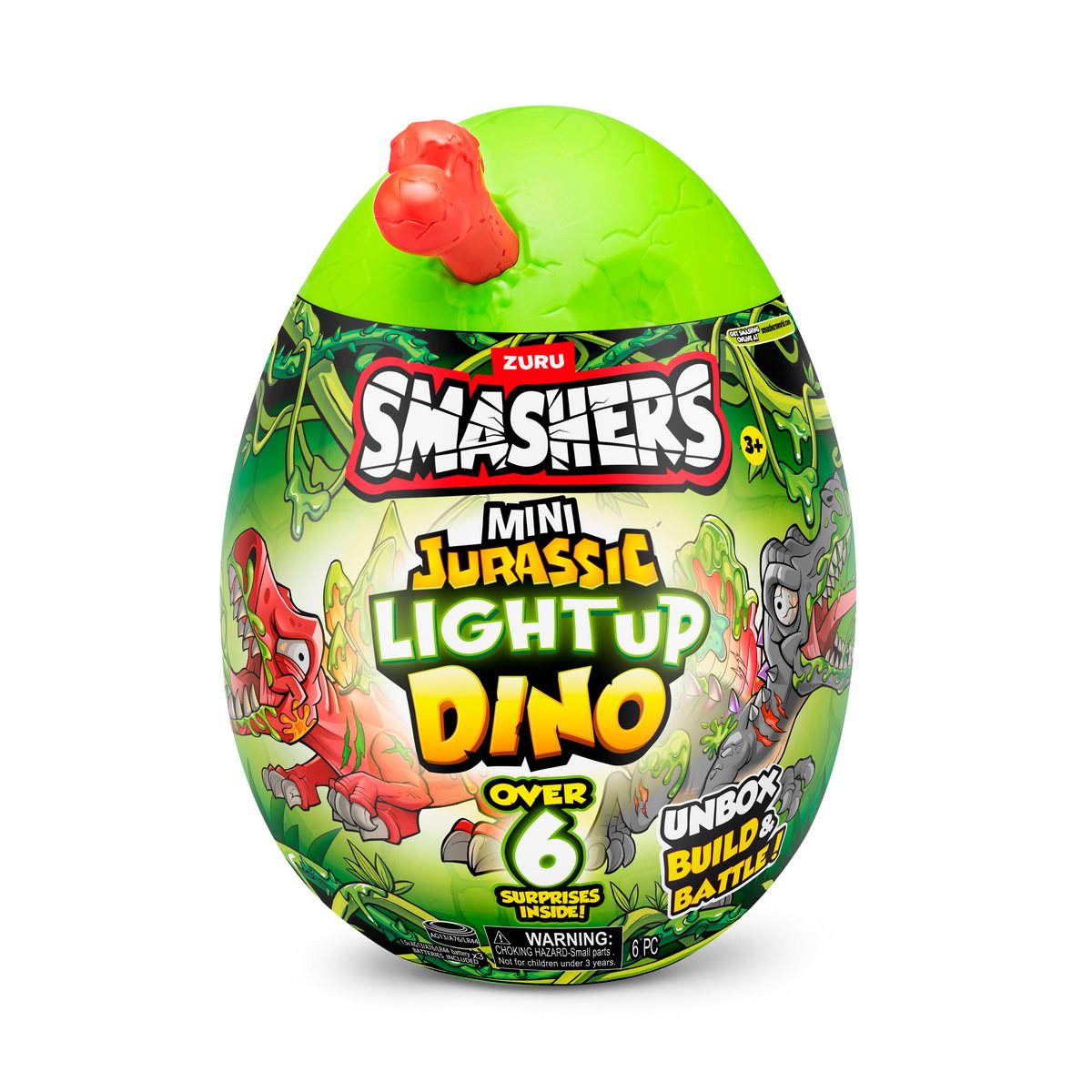 Mini Huevo Smashers Jurassic Con Luces - Rojo