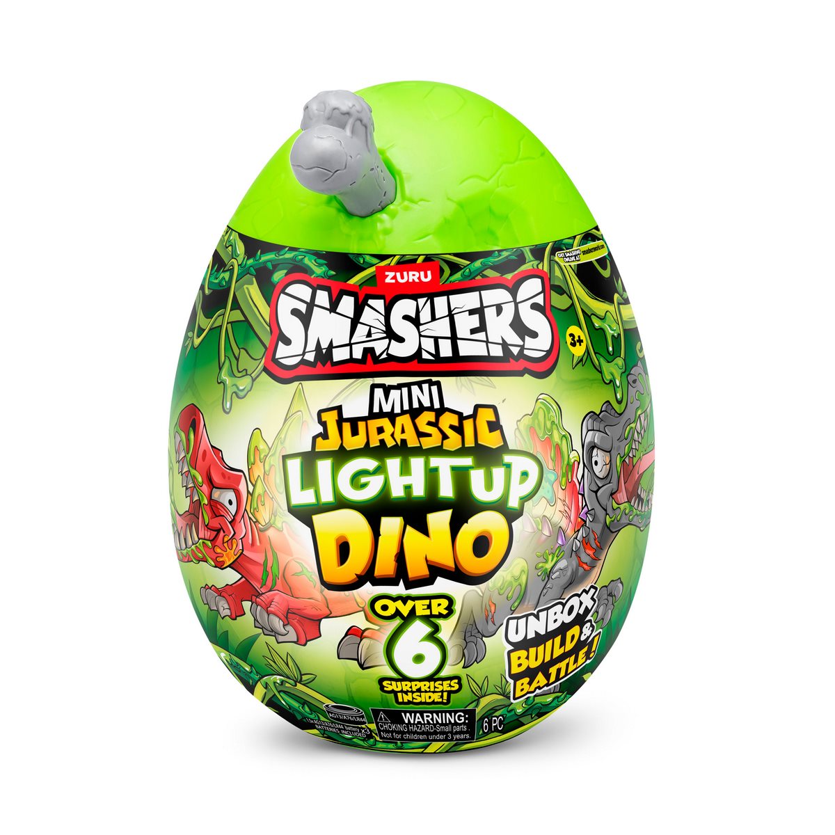 Mini Huevo Smashers Jurassic Con Luces - Gris