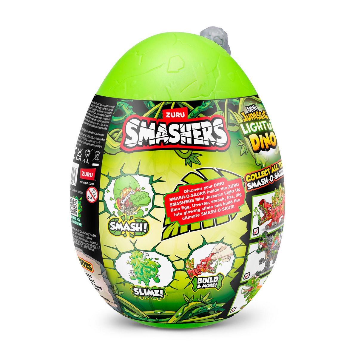 Mini Huevo Smashers Jurassic Con Luces - Gris