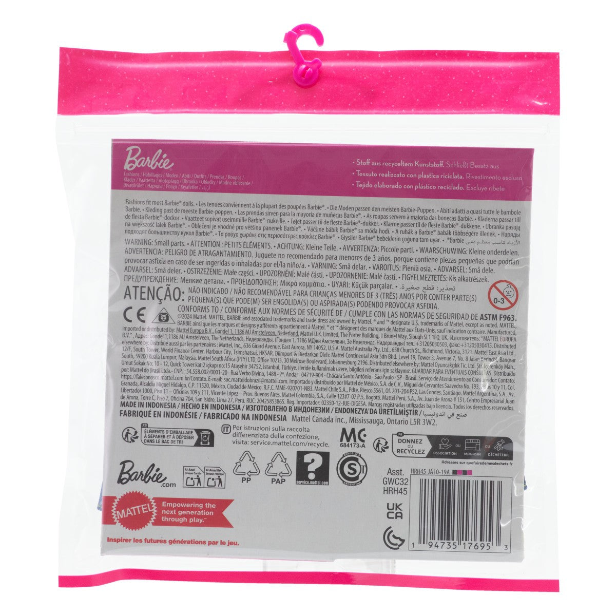 Barbie Accesorios Para Muñeca Paquete De 2 Looks - Conjunto Con Cartera Rosa