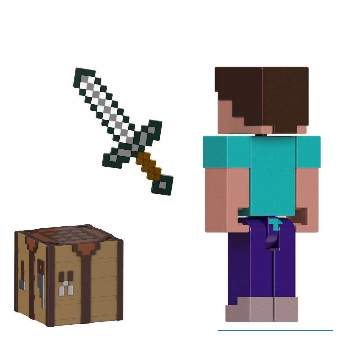 Minecraft Core Figura De 8Cm Con Crafting - Steve
