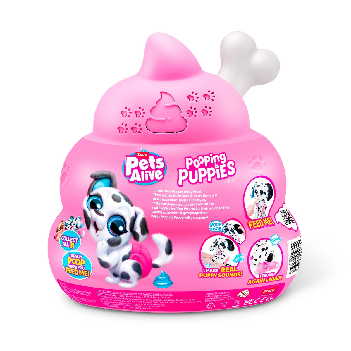 Mascota Real Pooping Puppies Pets Alive - Hueso Blanco