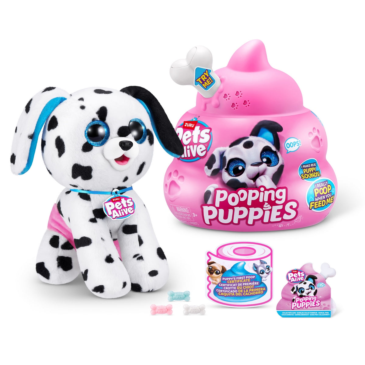 Mascota Real Pooping Puppies Pets Alive - Hueso Blanco