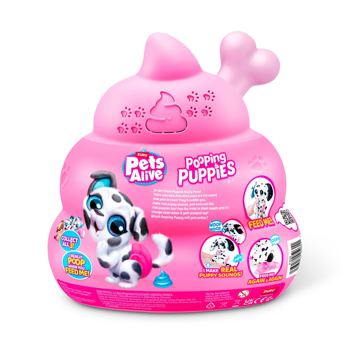 Mascota Real Pooping Puppies Pets Alive - Hueso Rosa