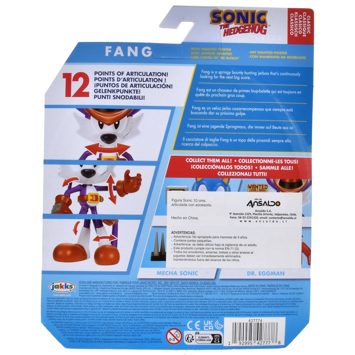 Figura Sonic 10 Cm. Con Accesorio - Fang