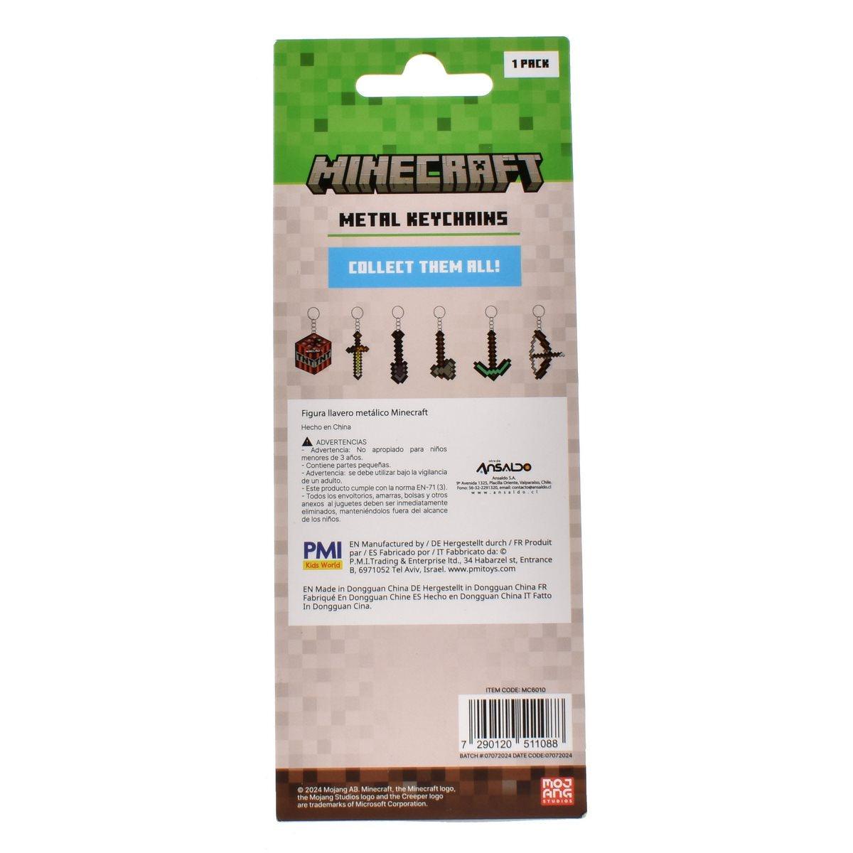 Figura Llavero Metalico Minecraft - Espada