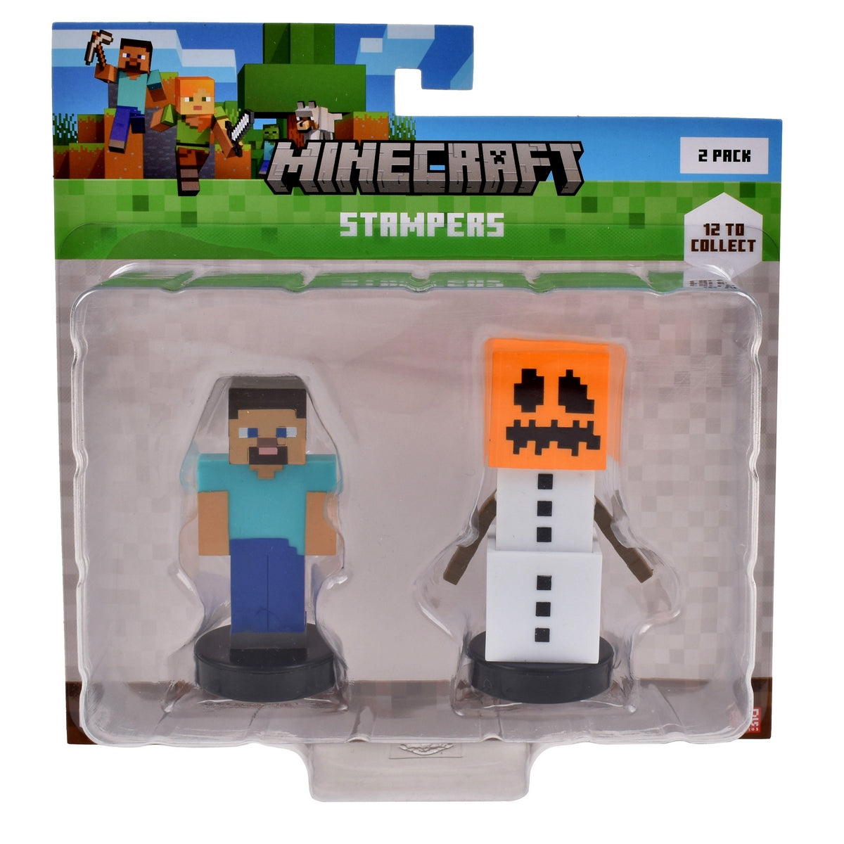 Pack De 2 Figuras Timbre Minecraft - Steve