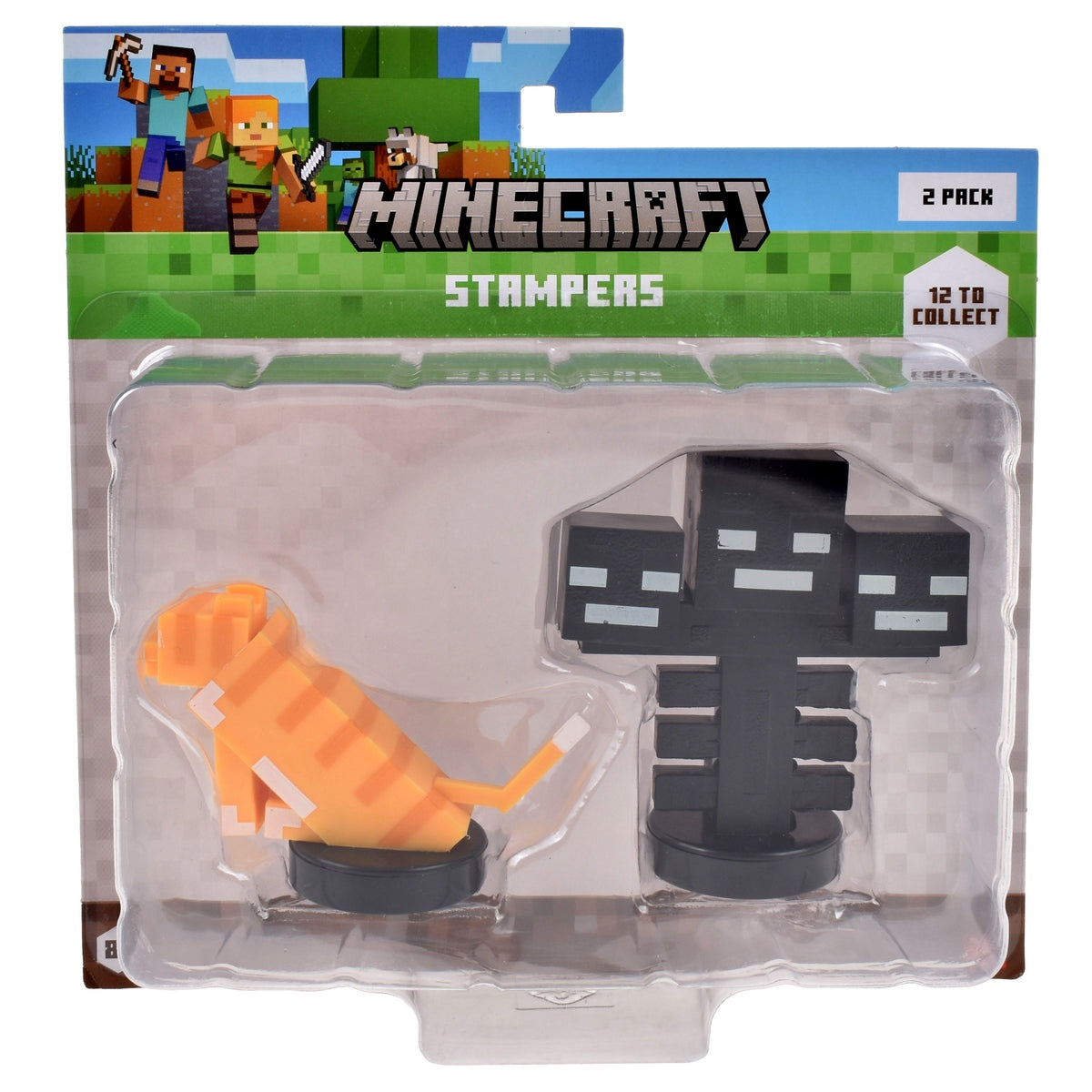 Pack De 2 Figuras Timbre Minecraft - Gato Atigrado