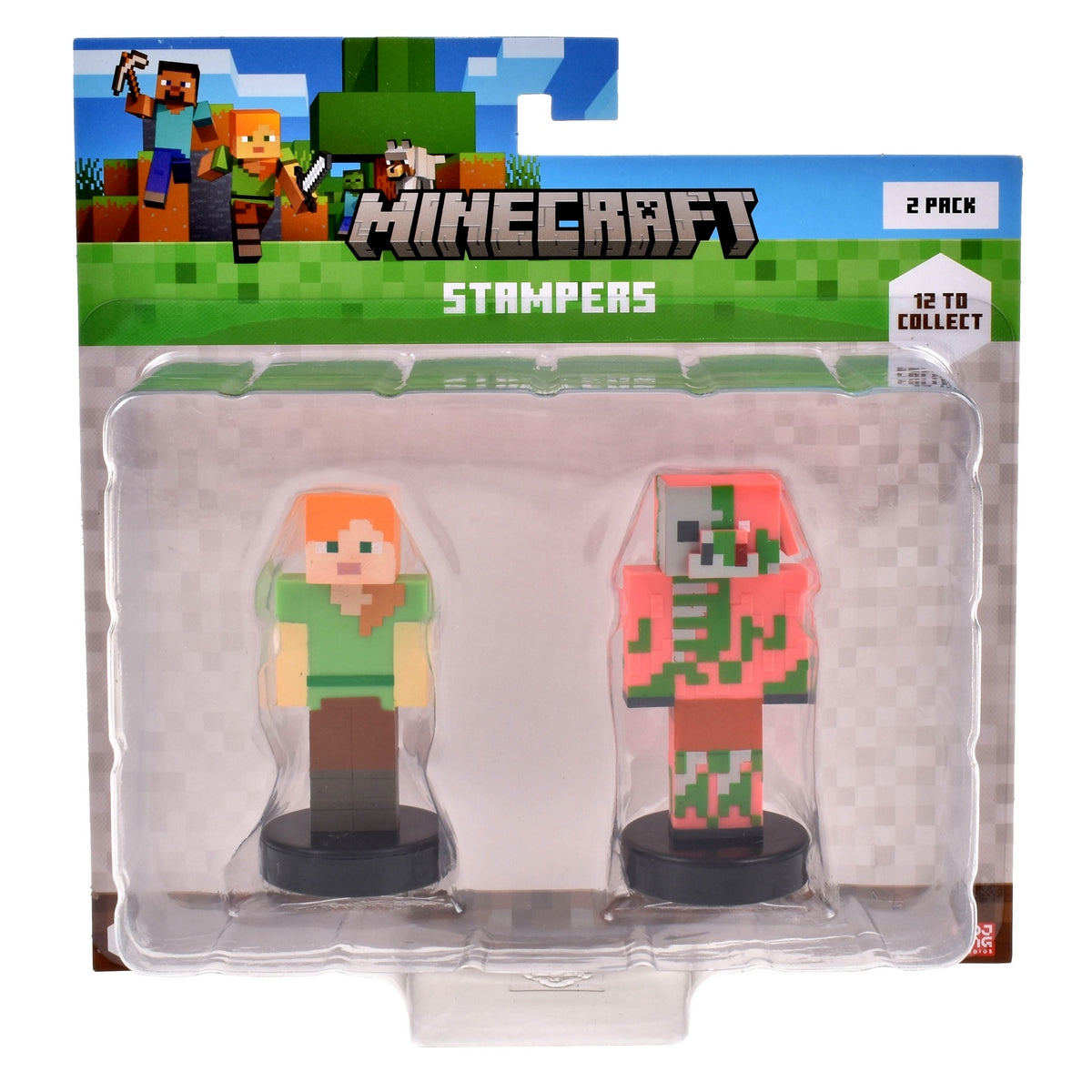 Pack De 2 Figuras Timbre Minecraft - Alex