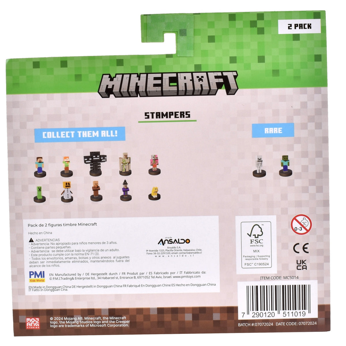 Pack De 2 Figuras Timbre Minecraft - Alex