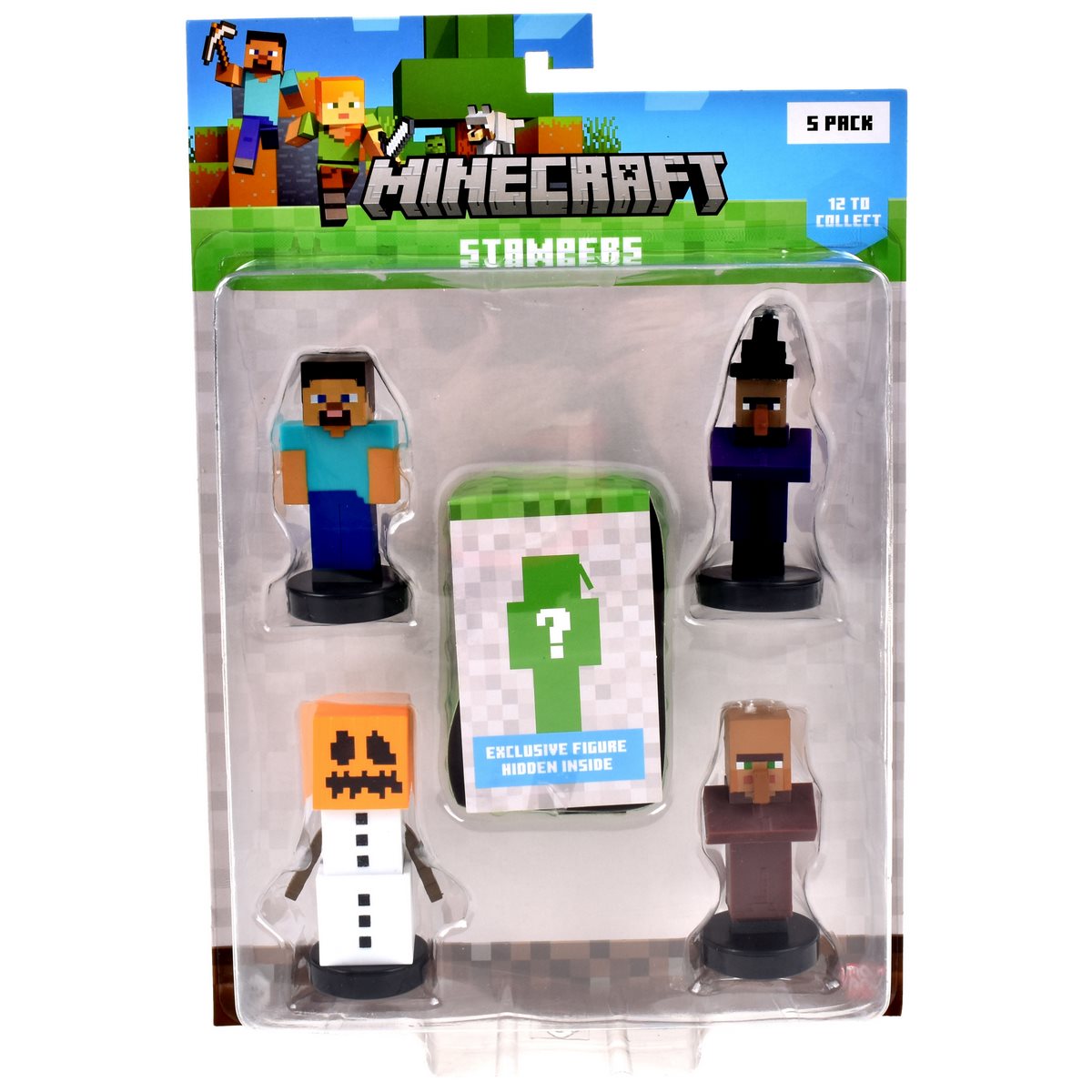 Pack De 5 Figuras Timbre Minecraft - Steve