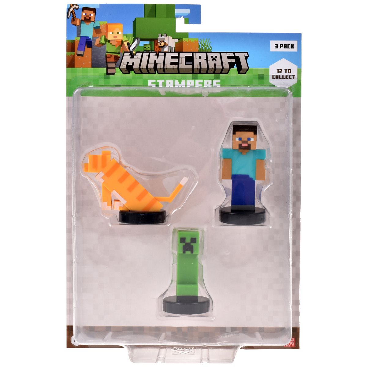 Pack De 3 Figuras Timbre Minecraft - Steve