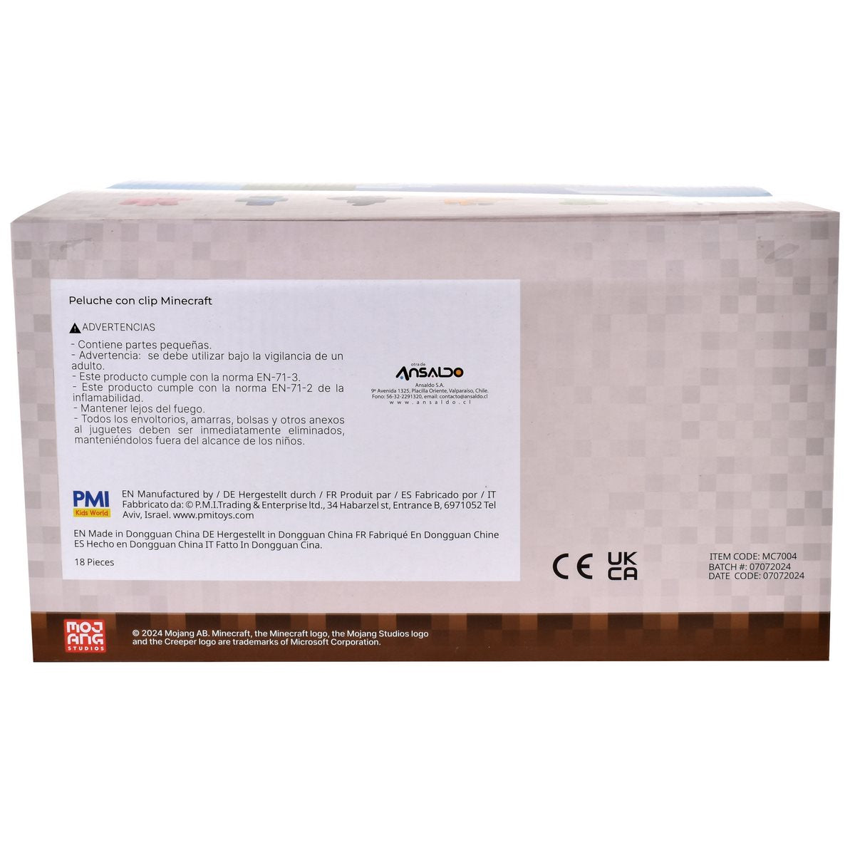 Peluche Con Clip Minecraft - Gato Atigrado