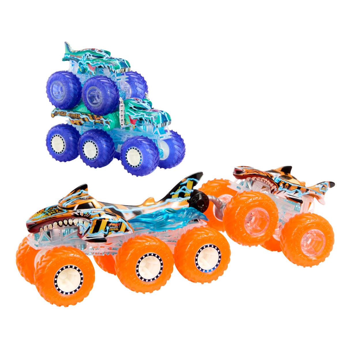 Hot Wheels Monster Trucks Power Smashers Truck + Big Rig Multipack