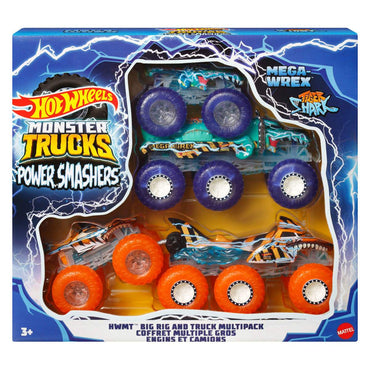 Hot Wheels Monster Trucks Power Smashers Truck + Big Rig Multipack