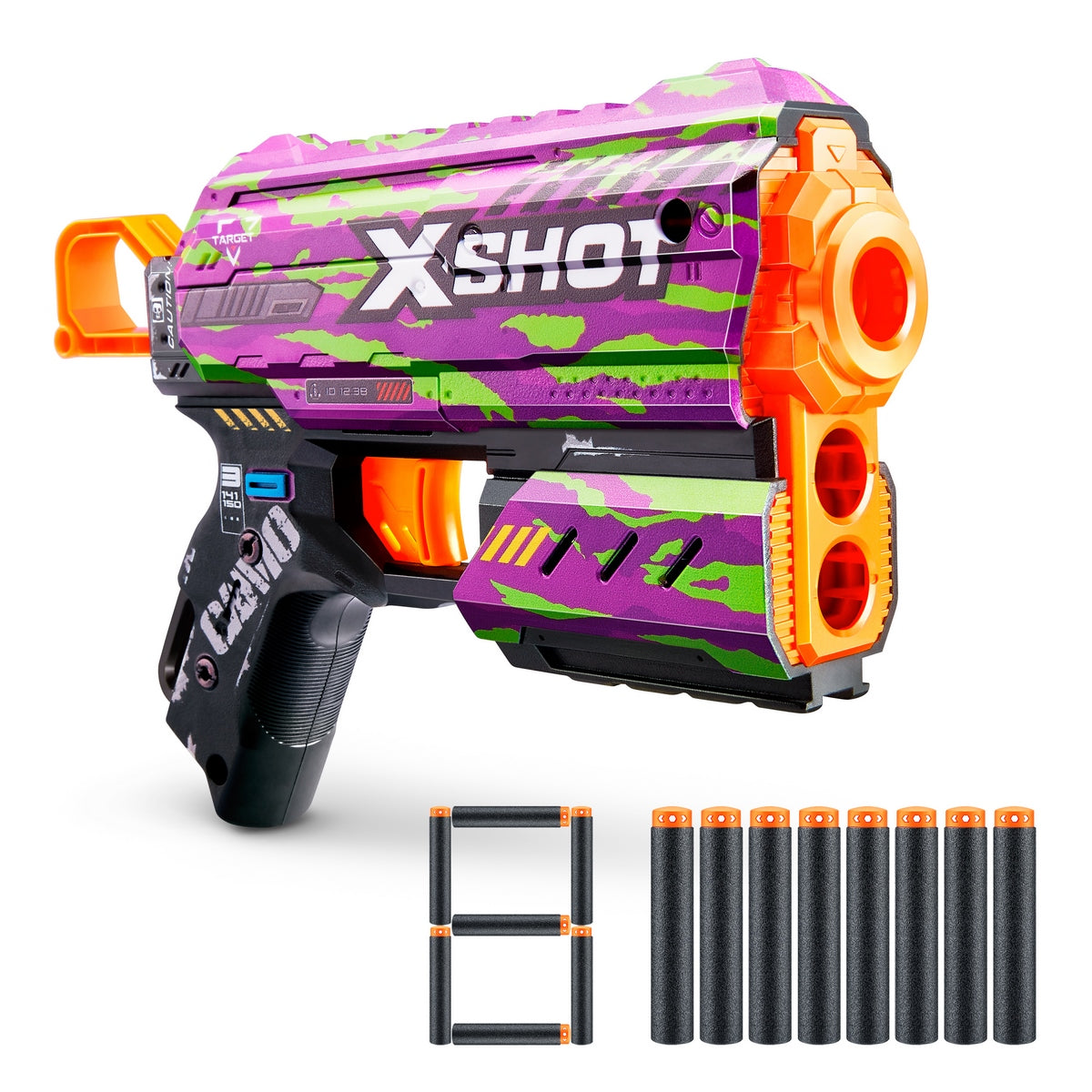 Lanza Dardos Flux Skins Con 8 Dardos X-shot - Crucifer