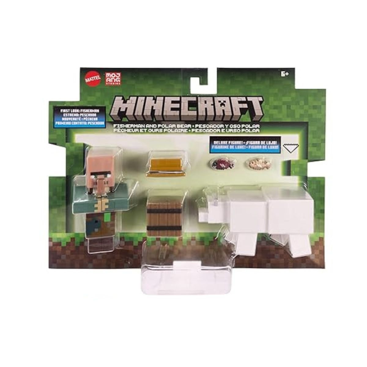 Minecraft Core Figura De 8Cm Con Crafting 2-Pack - Pescador Y Oso Polar