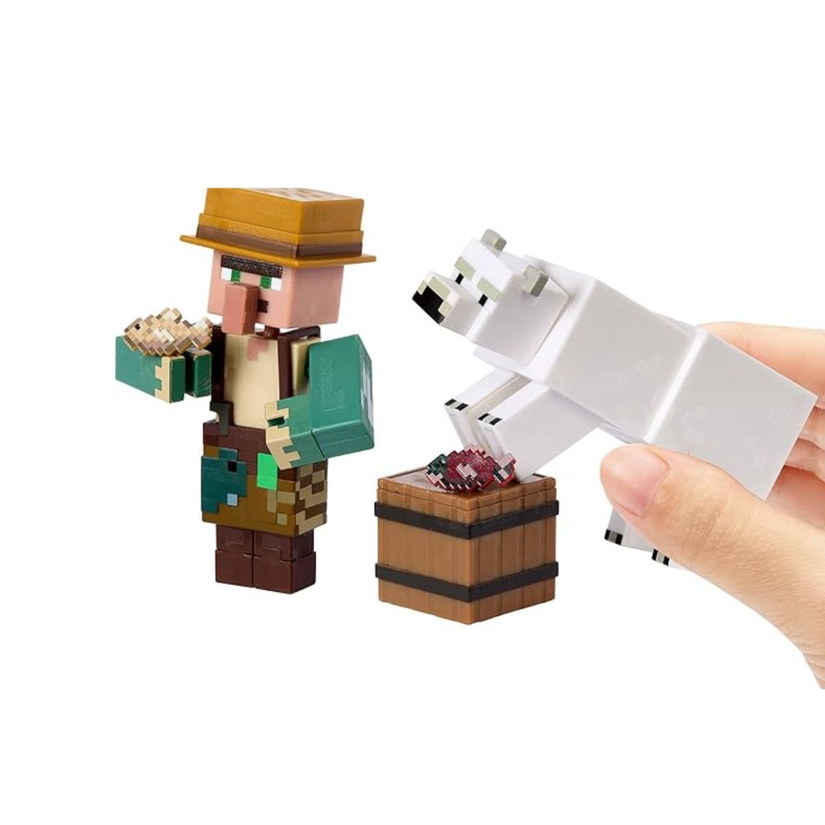 Minecraft Core Figura De 8Cm Con Crafting 2-Pack - Pescador Y Oso Polar