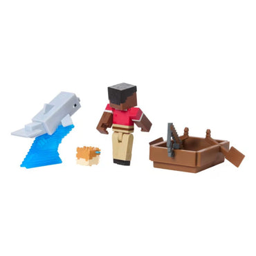 Minecraft Core Figura De 8Cm Con Crafting 2-Pack - Marinero Zuri