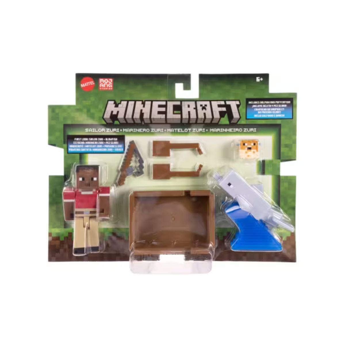 Minecraft Core Figura De 8Cm Con Crafting 2-Pack - Marinero Zuri