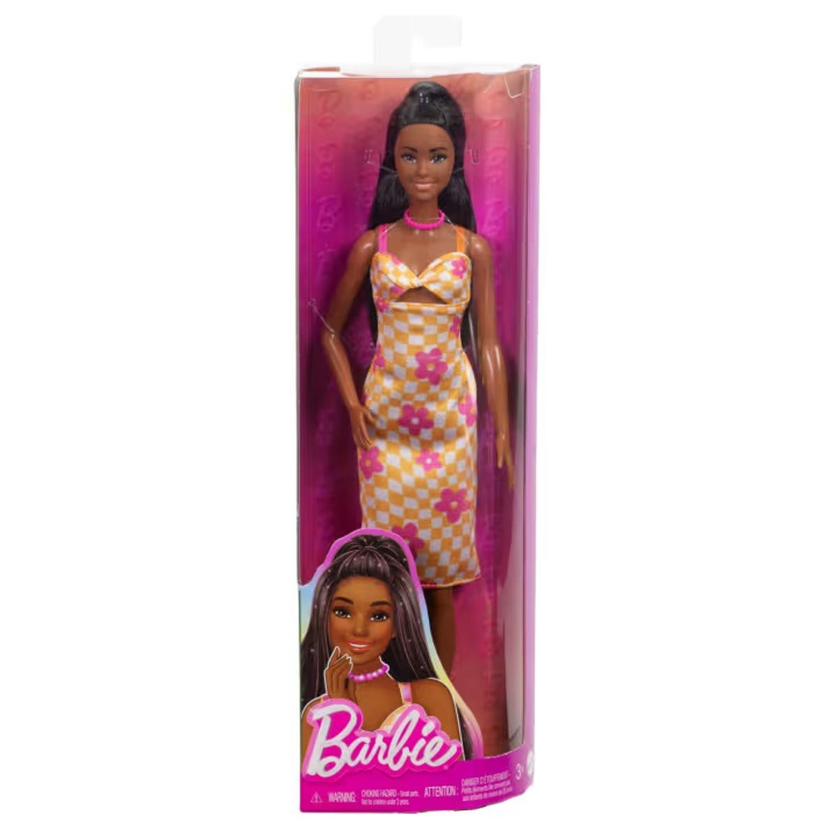 Barbie Fashionistas - Vestido Amarillo A Cuadros