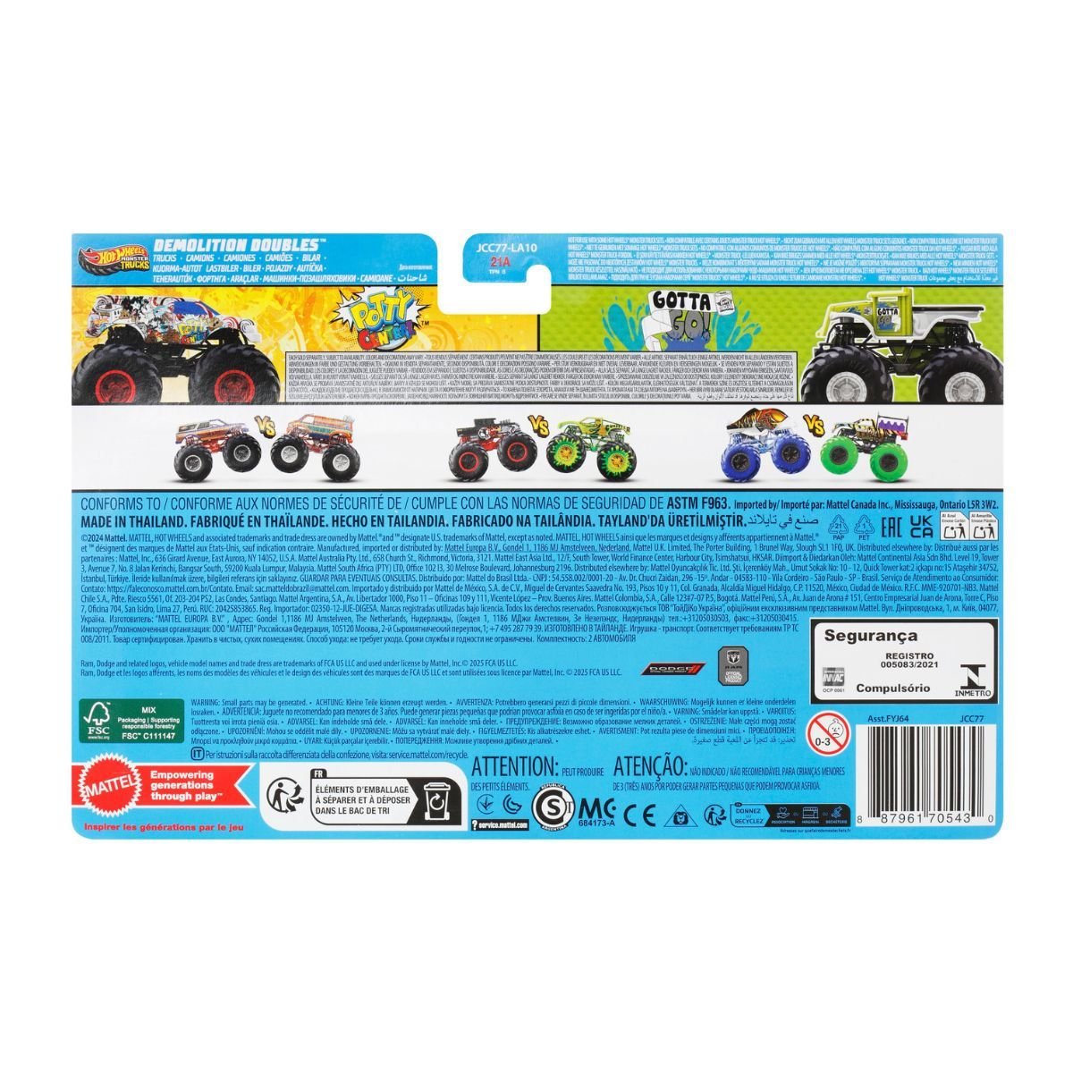 Hot Wheels Monster Trucks Escala 1:64 - Potty Central Vs Really Gotta Go
