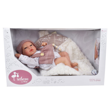 Muñeca Reborn Sandra Rosa Con Manta 40 Cm Arias