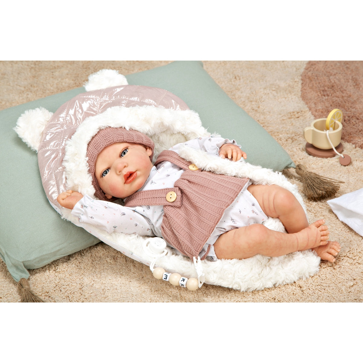 Muñeca Reborn Sandra Rosa Con Manta 40 Cm Arias