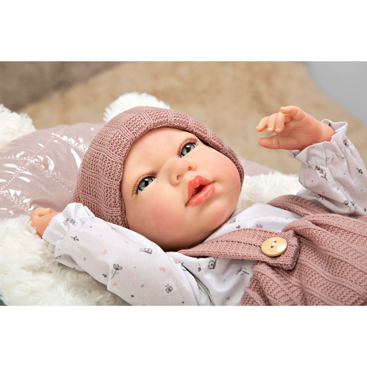 Muñeca Reborn Sandra Rosa Con Manta 40 Cm Arias