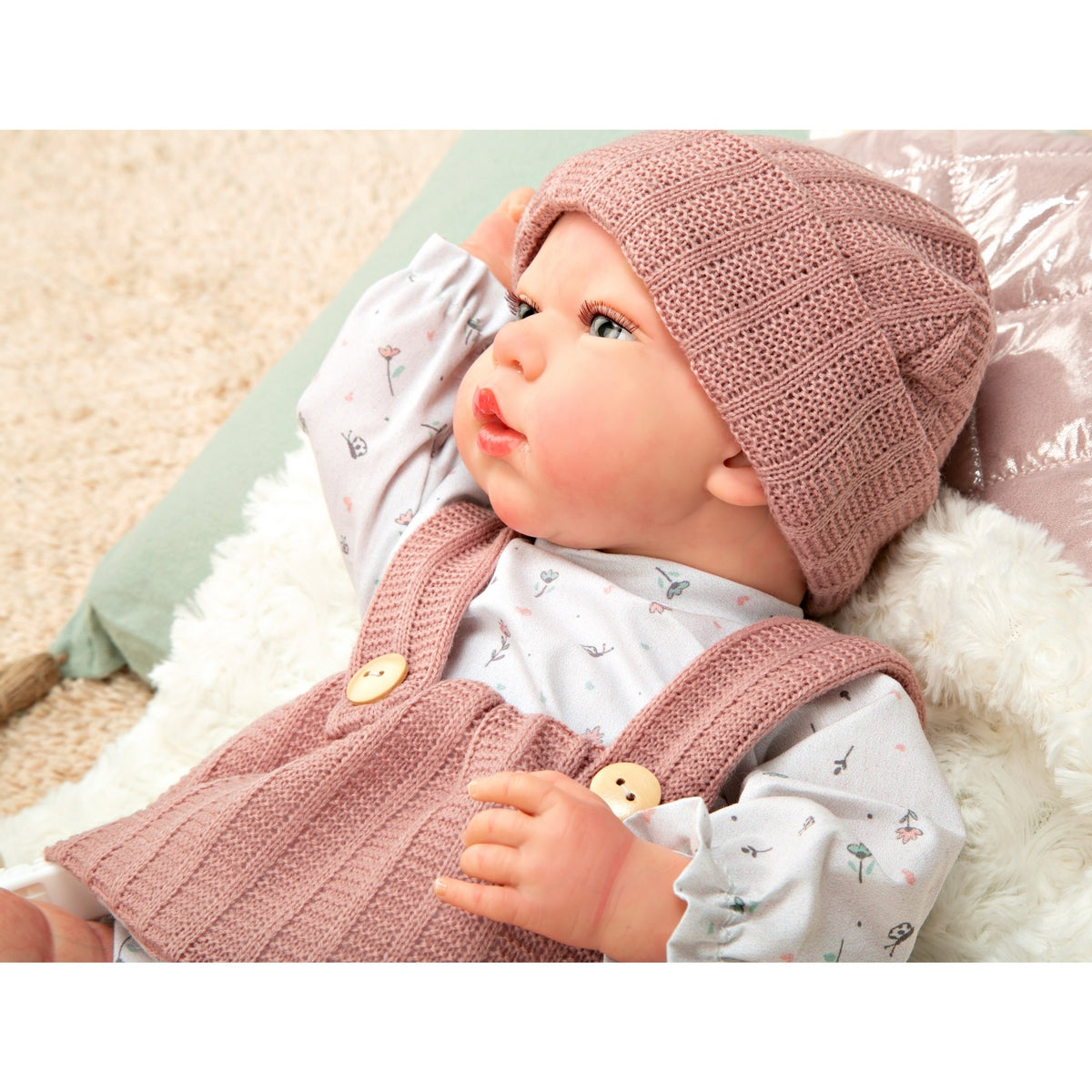 Muñeca Reborn Sandra Rosa Con Manta 40 Cm Arias