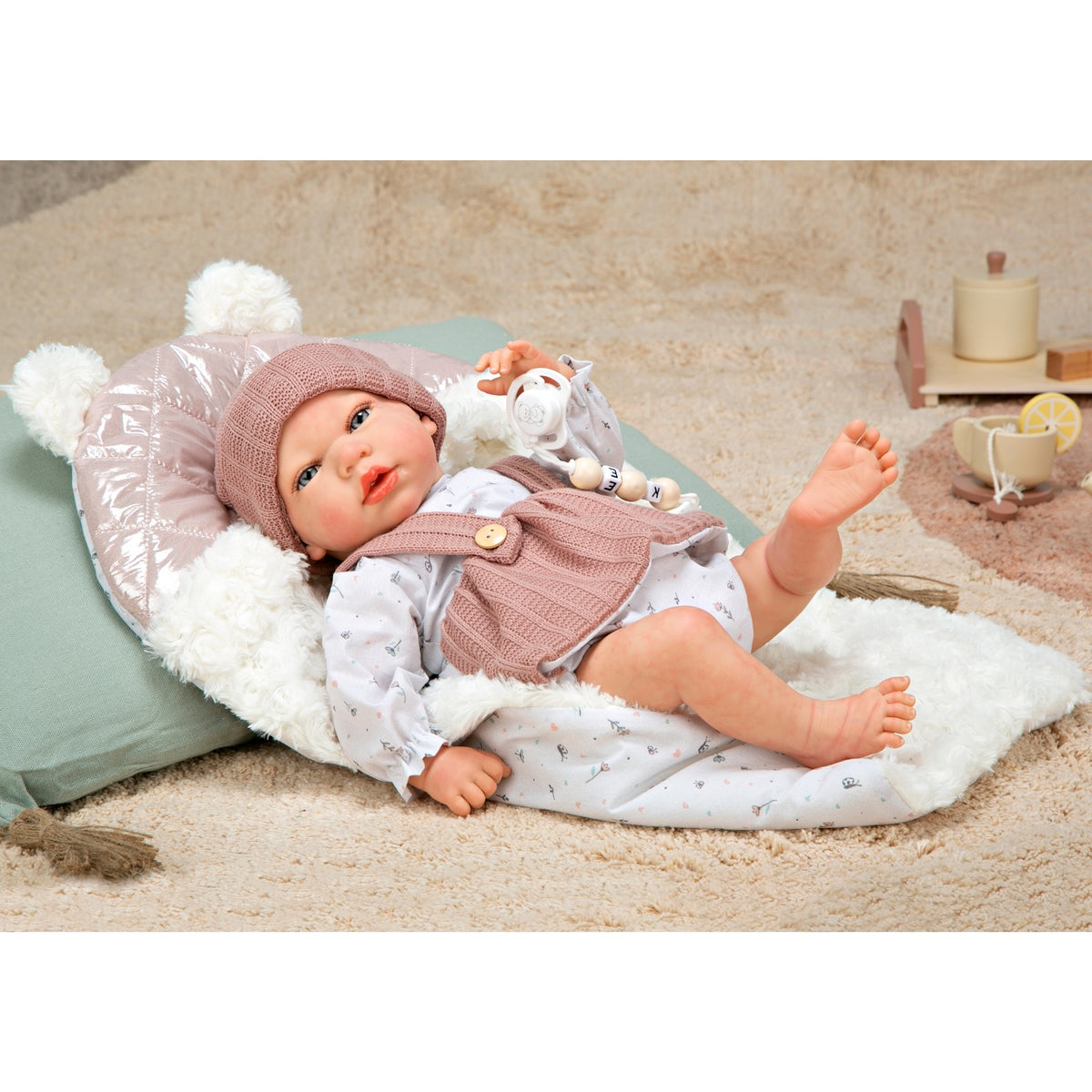 Muñeca Reborn Sandra Rosa Con Manta 40 Cm Arias