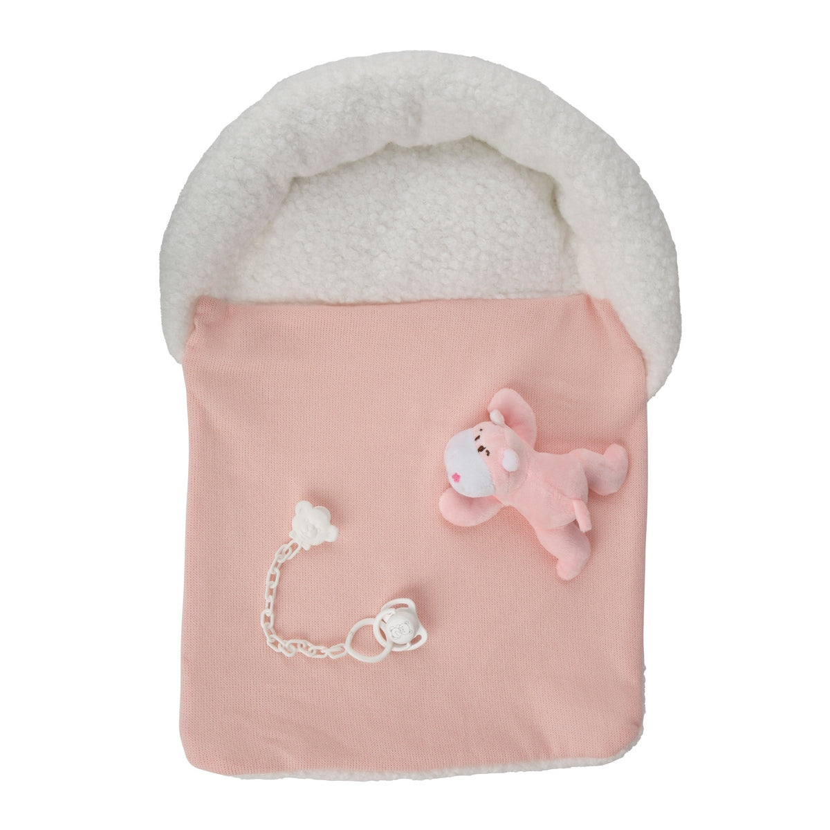 Muñeca Reborn Ariel Rosa Con Cojin Y Peluche 40 Cm Arias