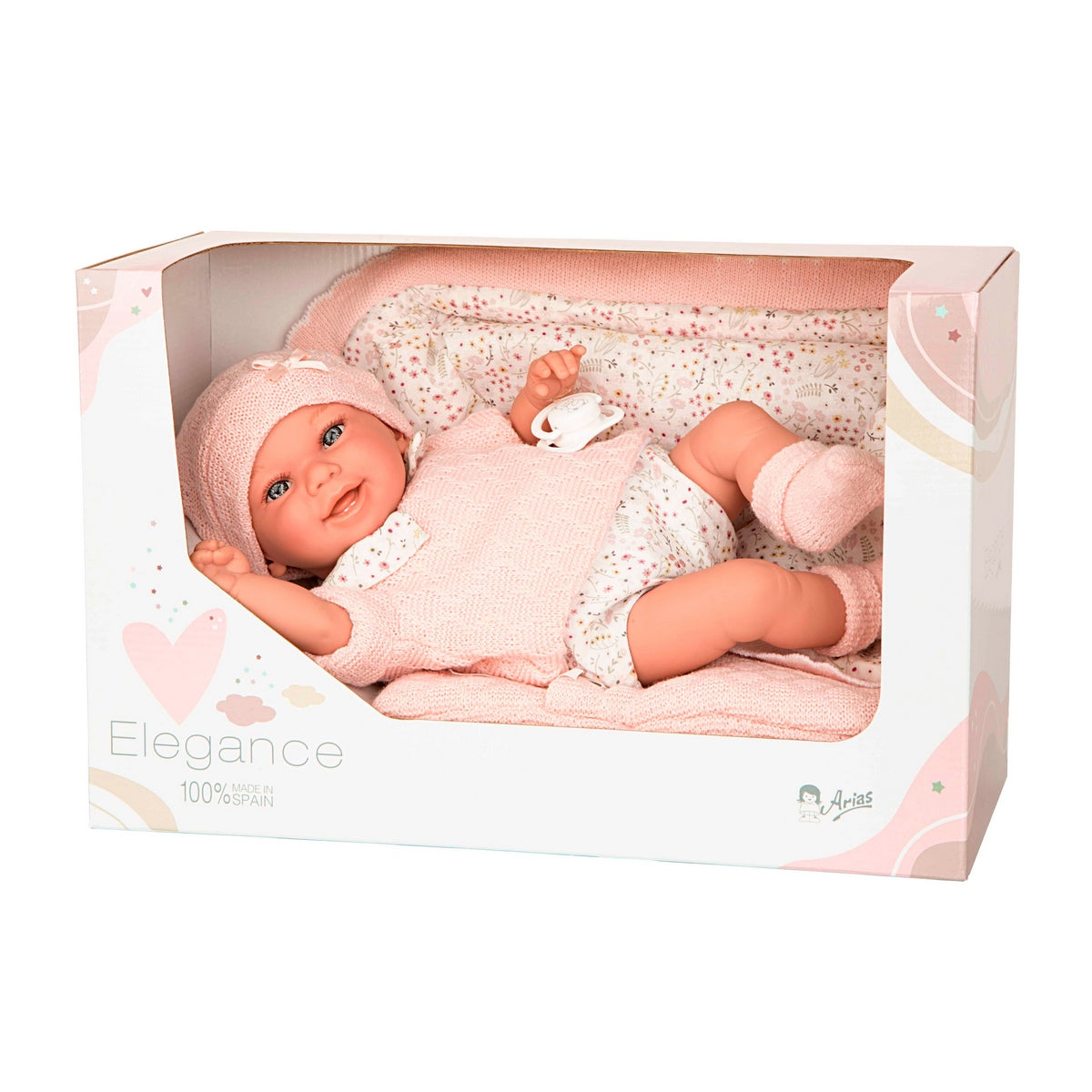 Muñeco De Peso Elegance Babyto Rosa Con Manta 35 Cm Arias