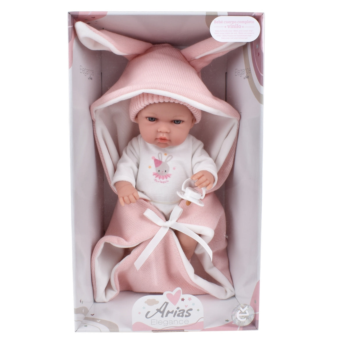 Muñeca Elegance Natal Rosa Con Saco De Dormir 30 Cm Arias