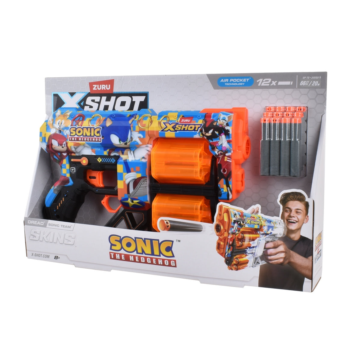Lanzador Skin Sonic con 12 Dardos X Shot Sonic Team