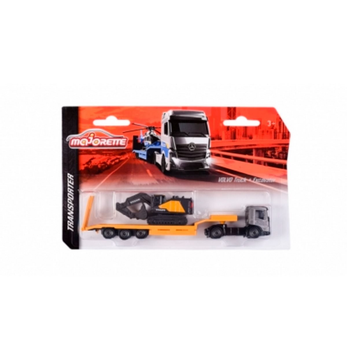 Majorette Transporte - Volvo Truck + Excavadora