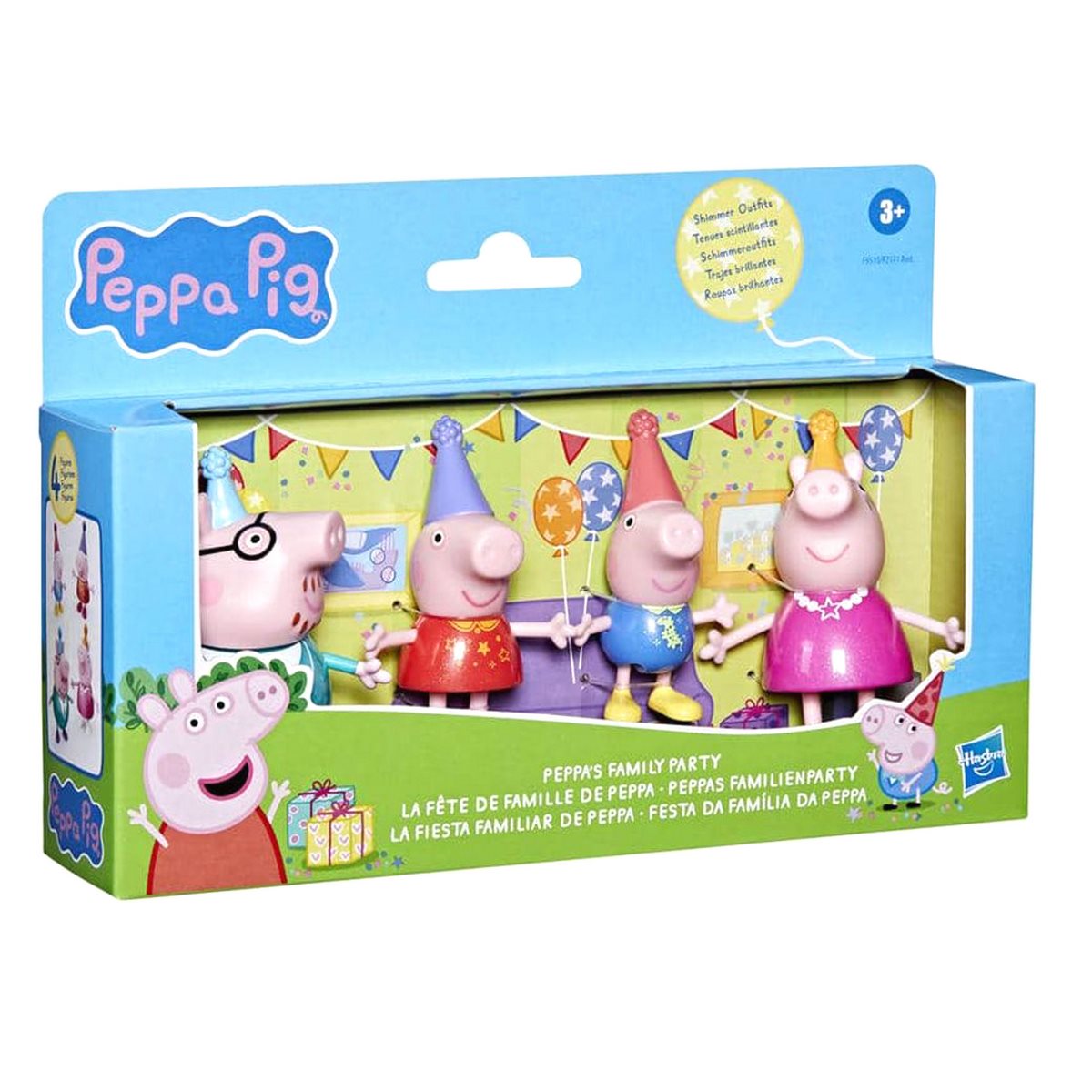 Peppa Pig Set De 4 Figuras - La Fiesta Familiar De Peppa