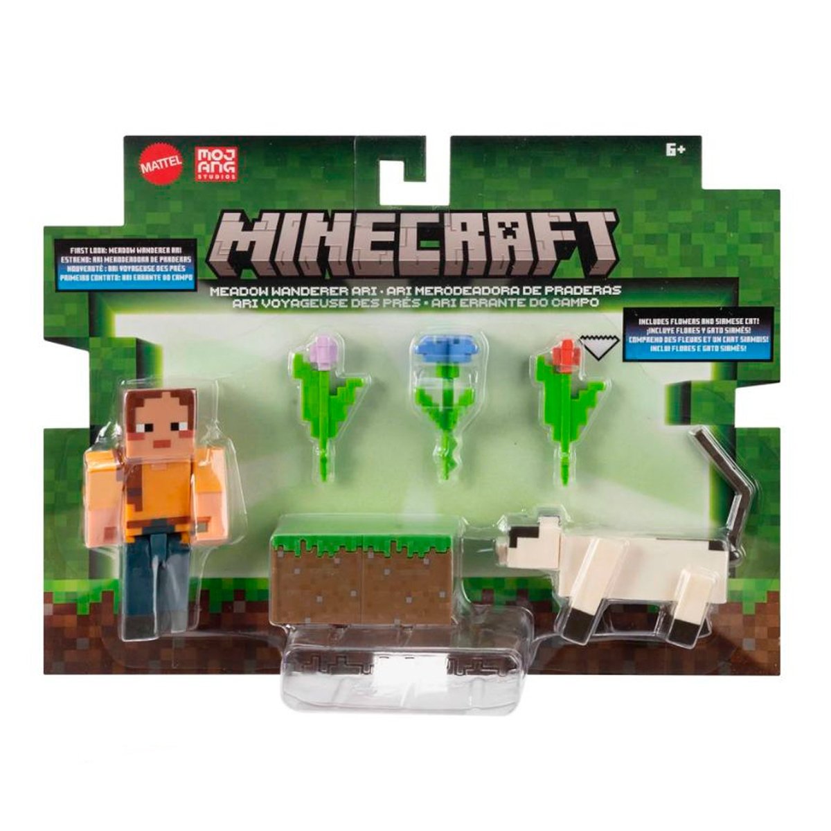 Minecraft Core Figura De 8Cm Con Crafting 2-Pack - Ari Merodeadora De Praderas