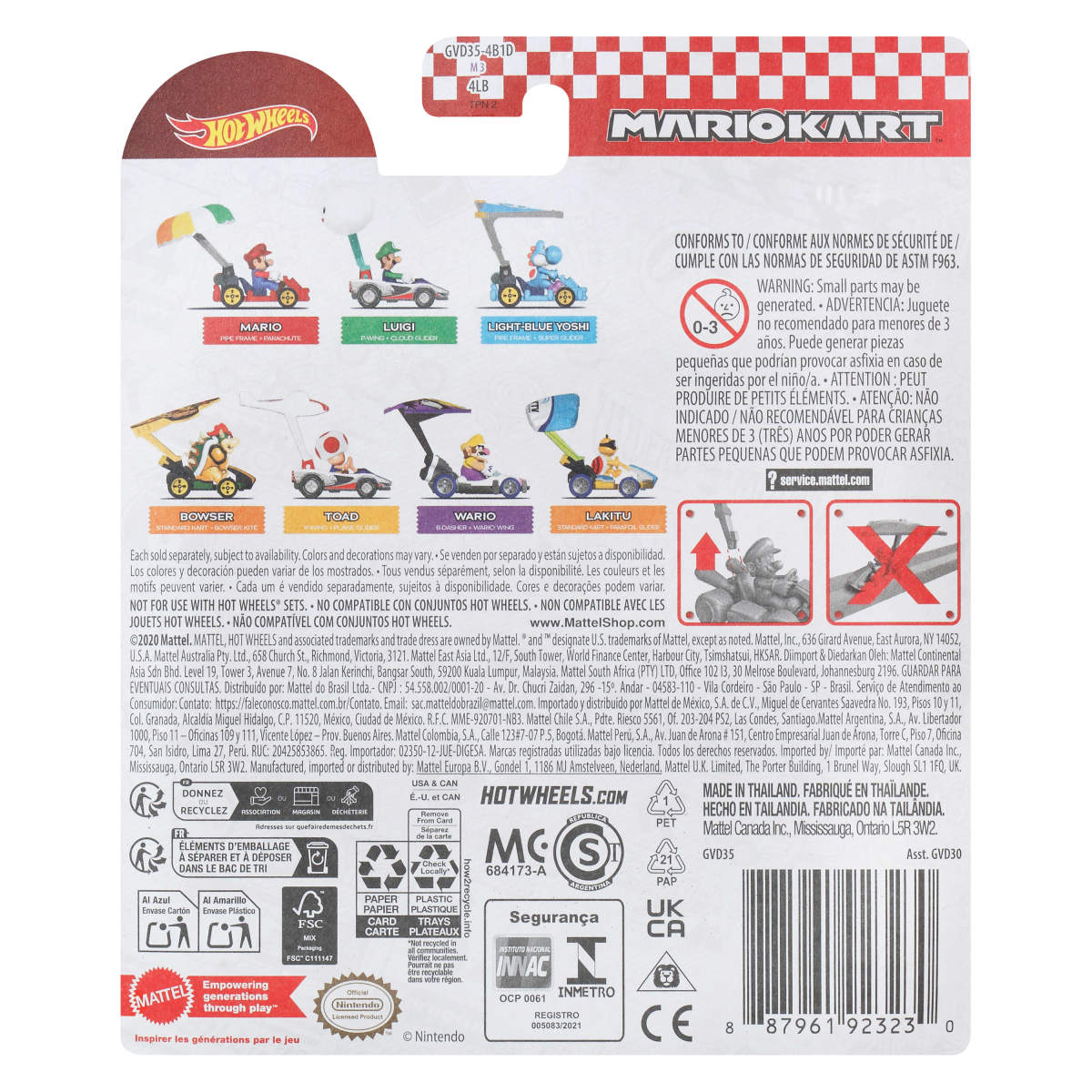Hot Wheels Personajes Con Glider Sorpresa - Luigi