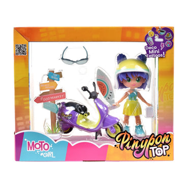 Muñeca 11 cm y Moto Pinypon Top