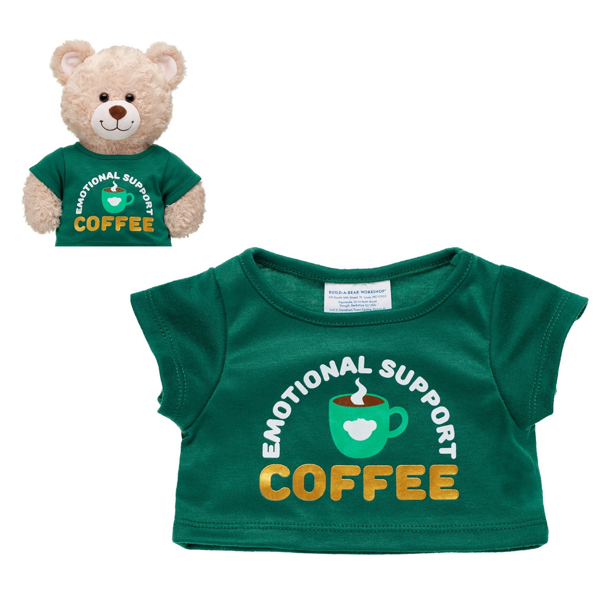 Polera Support Coffee Build-A-Bear