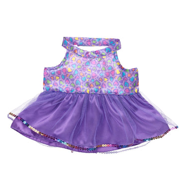 Vestido Leopardo Arcoíris Tul Build-a-Bear