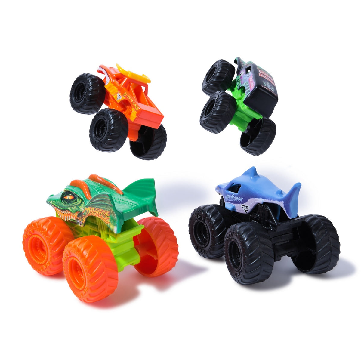 Monster Jam Set 4 Autos 1:72