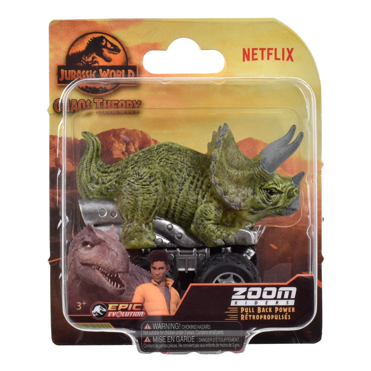 Dinosaurio Vehiculo Pullback Jurassic World - Triceratops