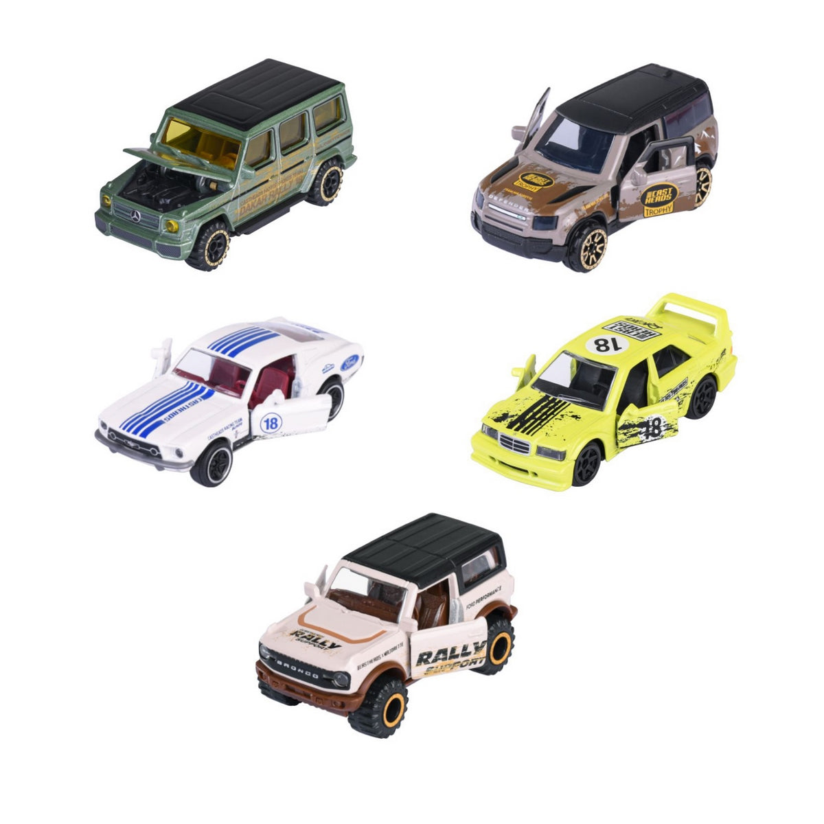 Majorette CastHeads Pack de 5 Vehículos Pista de Carreras
