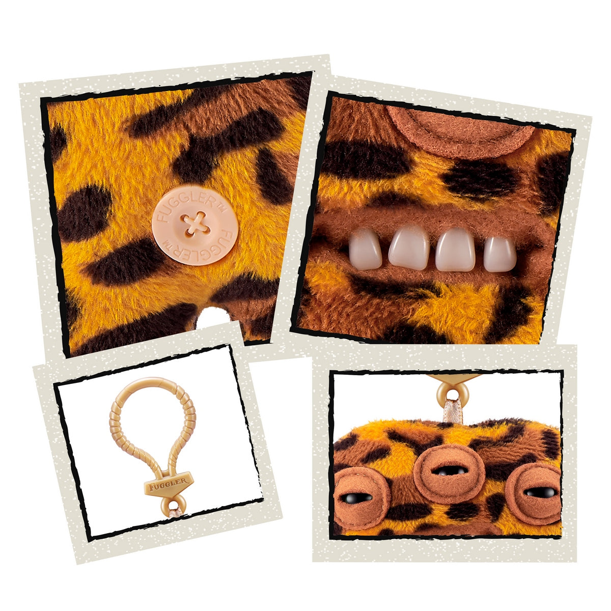 Peluche Llavero Fugglers De 13 Cms De Zuru - Leopardo