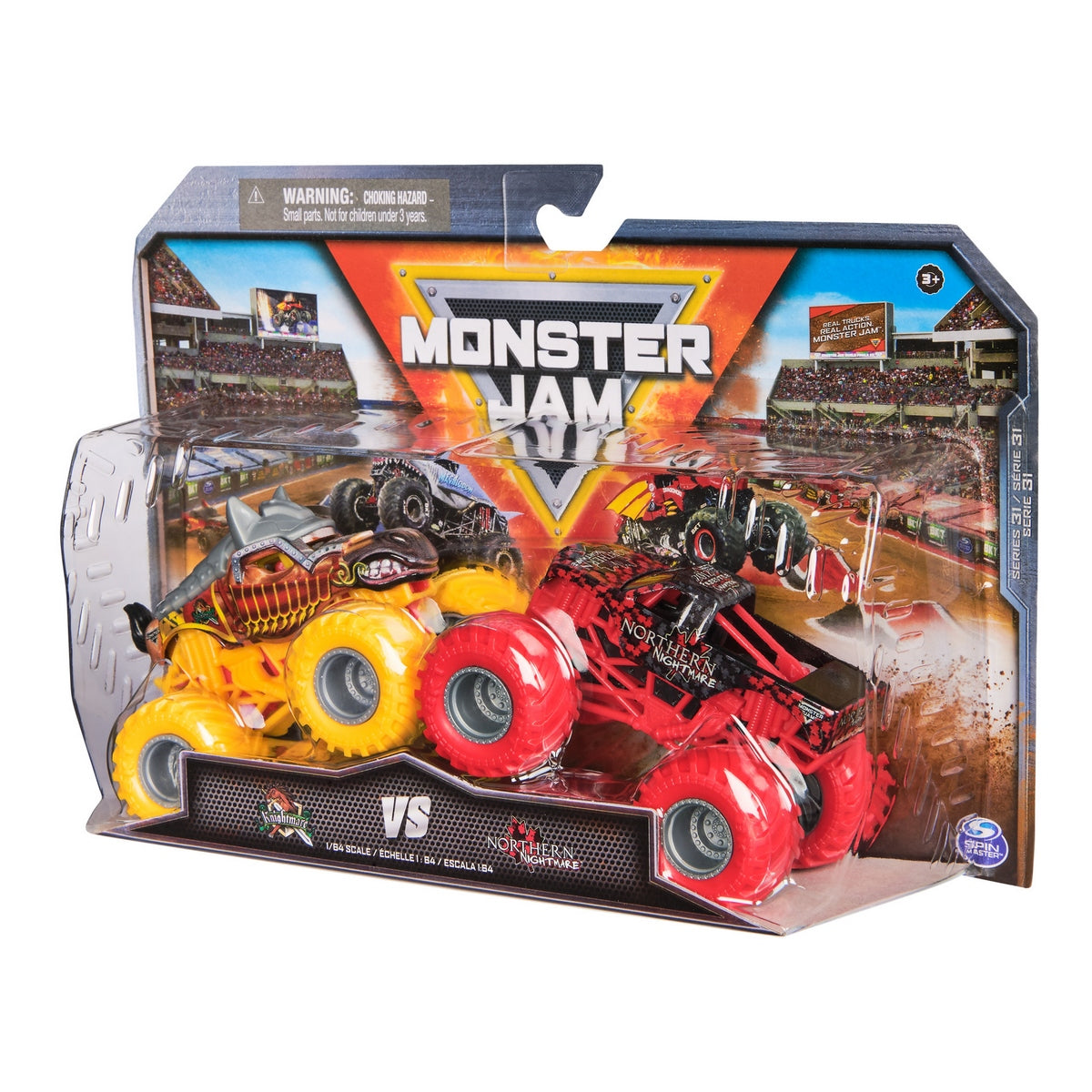 Monster Jam Vehiculos 1:64 Pack 2 - Knightmare V/S Northern Nightmare