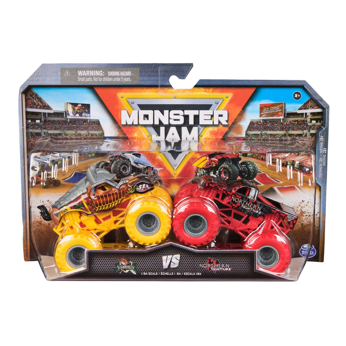 Monster Jam Vehiculos 1:64 Pack 2 - Knightmare V/S Northern Nightmare